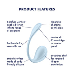 Satisfyer Smooth Petal Wearable Vibrator - Light Blue
