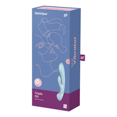 Satisfyer Triple Oh Rabbit + Wand Vibrator - Blue