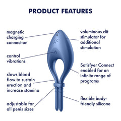 Satisfyer Bullseye - Blue Vibrating Cock Ring