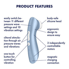 Satisfyer Pro 2+ Air-Pulse Vibrator - Blue