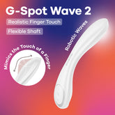 Satisfyer G-Spot Wave 2 - White - White 23.6 cm USB Rechargeable Flicking Tip Vibrator