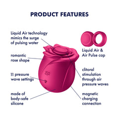 Satisfyer Pro 2 Classic Blossom - Red USB Rechargeable Air Pulse Rose Stimulator