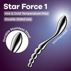 Satisfyer Star Force 1 - Chrome Steel 21 cm Dildo