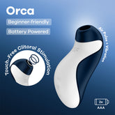 Satisfyer Orca - Battery Series - Navy Blue Air Pulse Clitoral Stimulator
