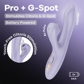 Satisfyer Pro + G-Spot - Battery Series - Lavender Vibrator with Air Pulse Clitoral Stimulator