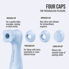 Satisfyer Pro 2 Generation 4 - Serene Blue - Blue Touch-Free USB-C Rechargeable Clitoral Stimulator with App Control