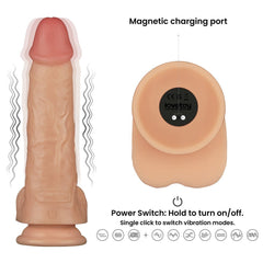 9 Inch Power Basics Vibrating Dong - Flesh 23 cm USB Rechargeable - DONGS - Mr and Mrs D's