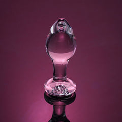Adam & Eve PINK GEM BUTT GLASS PLUG MEDIUM