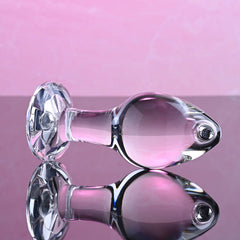 Adam & Eve PINK GEM BUTT GLASS PLUG MEDIUM
