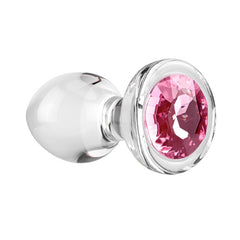 Adam & Eve PINK GEM BUTT GLASS PLUG MEDIUM