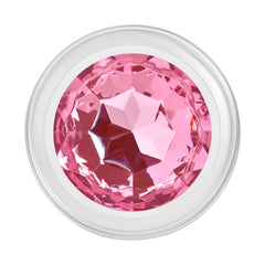 Adam & Eve PINK GEM BUTT GLASS PLUG MEDIUM