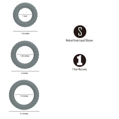 Maia ONYX Cock Ring Set - Grey