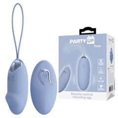 Party Up IVAN Remote Egg - Purple - Purple USB Rechargeable Vibrating Egg with Wireless Remote