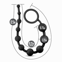 Anal Adventures Platinum 10 Anal Beads - Black