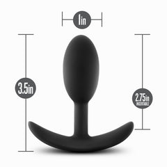 Anal Adventures Platinum Vibra Slim Butt Plug Black 2.5"