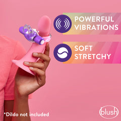 Play With Me Bull Vibrating C-Ring With Rabbit Ears Purple