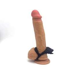 Maia ROCKY Vibrating Cock & Balls Ring - Black USB Rechargeable