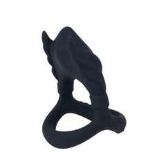 Maia ROCKY Vibrating Cock & Balls Ring - Black USB Rechargeable