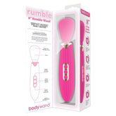 Pink 'rumble' wand with packaging on a white background