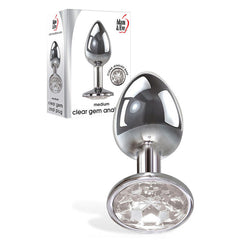 Adam & Eve Clear Gem Anal Butt Plug - Medium