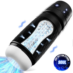 CyberSkin B-Warrior - Black USB Rechargeable Sucking & Vibrating Auto Masturbator LP