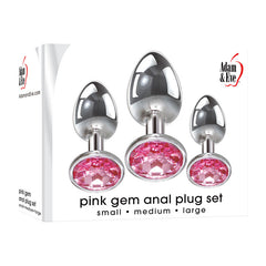 Adam & Eve Pink Gem Anal Butt Plug Set