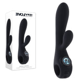 Evolved BLACK MAGIC - Black 20 cm USB Rechargeable Rabbit Vibrator with LED Screen