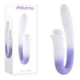 Evolved SPRING LOADED - White/Purple 23 cm USB Rechargeable Multi-Tapping Vibrator