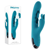 Evolved BUNNY TAPPER - Blue 20 cm USB Rechargeable Rabbit Vibrator with Flicking Shaft