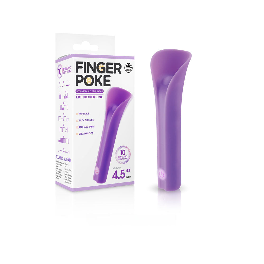 Finger Poke Vibrator - Purple 4.5
