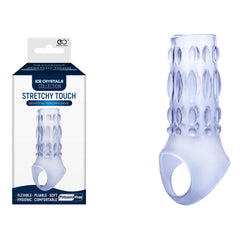 Ice Crystals Stretchy Touch Tickler Penis Sleeve - Clear