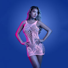 GLOW Magnetism Dress - OS - Glow In Dark Pink - One Size