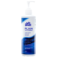 Wet Stuff Plain Water Based Lubricant with Vitamin E - 550 gram Pump Bottle