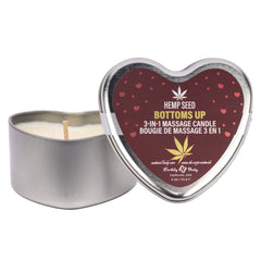 EB Hemp Seed 3 in 1 Massage Heart Candle - Bottom's Up - Bottoms Up (Wild Blueberries, Dewy Meadow-grass, Sweet Wildflowers) - 113 g