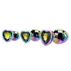 Adam & Eve Rainbow Heart Gem Anal Plug Set – 3 Sizes