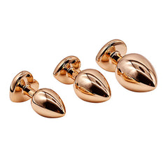 Adam & Eve ROSE GOLD HEART GEM ANAL PLUG SET - 3 Sizes
