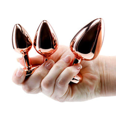Adam & Eve ROSE GOLD HEART GEM ANAL PLUG SET - 3 Sizes