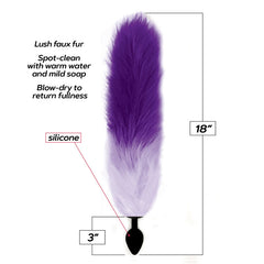 Foxy Fox Tail Silicone Butt Plug Purple Gradient
