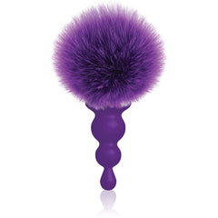 The 9's Cottontails Butt Plug , Beaded, Purple