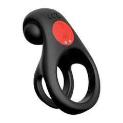 Red Dot Rings - V2 - Black Vibrating Cock & Ball Ring with Remote