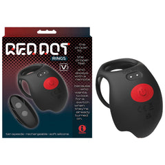 Red Dot Rings - V3 - Black Vibrating Cock & Ball Ring with Remote