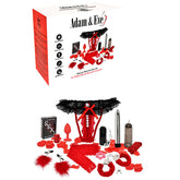 Sex toy set with 'Adam & Eve' packaging on a white background