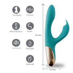 Maia Skyler Rabbit Rechargeable Vibrator - Green