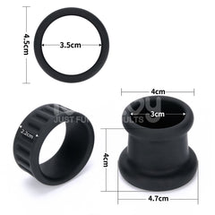 Pinnacle Pro Twin Grip Enhancer - Black Cock & Balls Ring