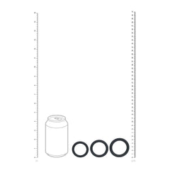 LEVELZ Classic Silicone Cock Ring Set - L/XL/XXL - Black