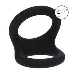 LEVELZ Double O Silicone Cock & Balls Rings - Large Black