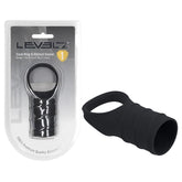 LEVELZ Silicone Cock Ring & Ribbed Sleeve - Black