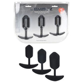 LEVELZ Silicone Weighted Anal Plug Training Set - Black Set of 3 Sizes