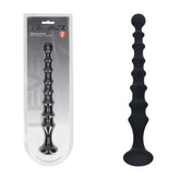 LEVELZ Ribbed Silicone Flared Anal Probe - Black 26.7 cm Anal Beads