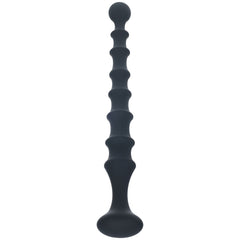LEVELZ Ribbed Silicone Flared Anal Probe - Black 26.7 cm Anal Beads